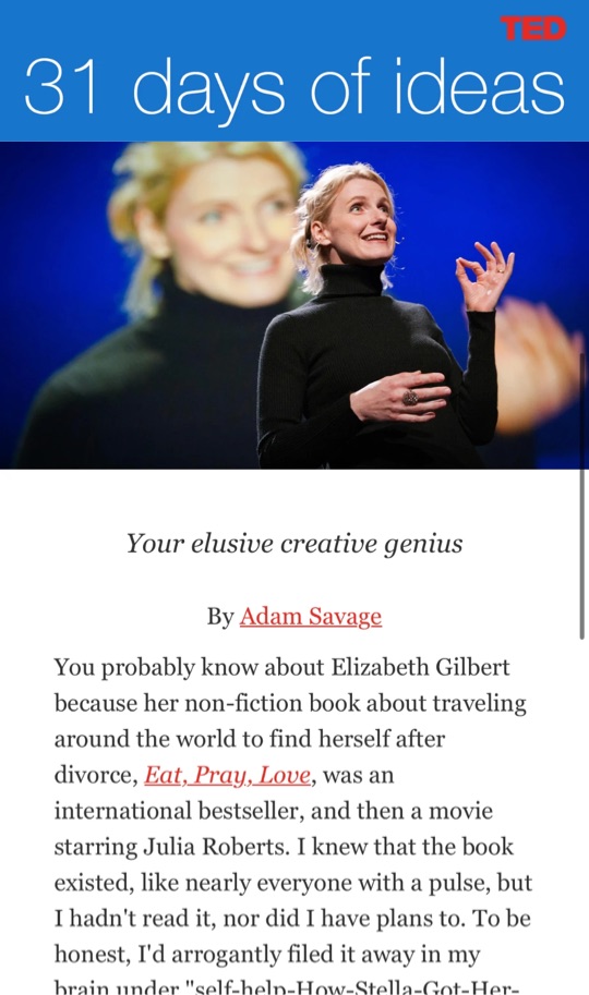 The 31 Days of Ideas newsletter
