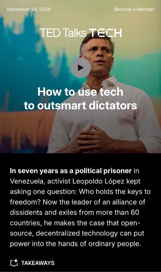 The TED Talks Tech newsletter